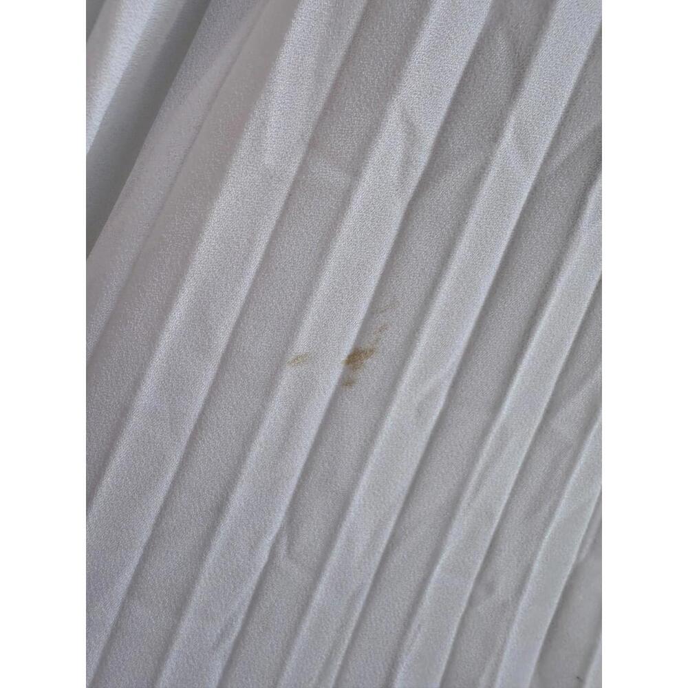 TOME x RTR White Pleated Midi Dress Size 8 stains and mesh tear - Picture 8 of 15